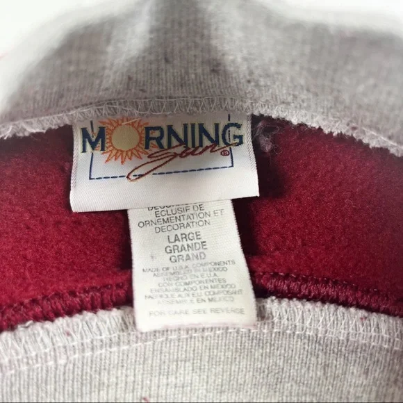 Vintage Cat Sweatshirt size Large Birds Nature Red Pullover - Picture 5 of 10